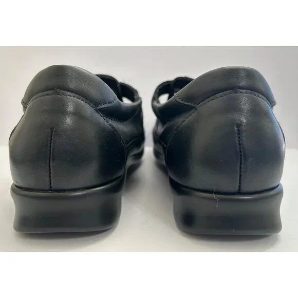 SAS Sz 11WW Roamer Comfortable Women's Black Leather Hook & Loop Strap Shoes - Picture 6 of 10